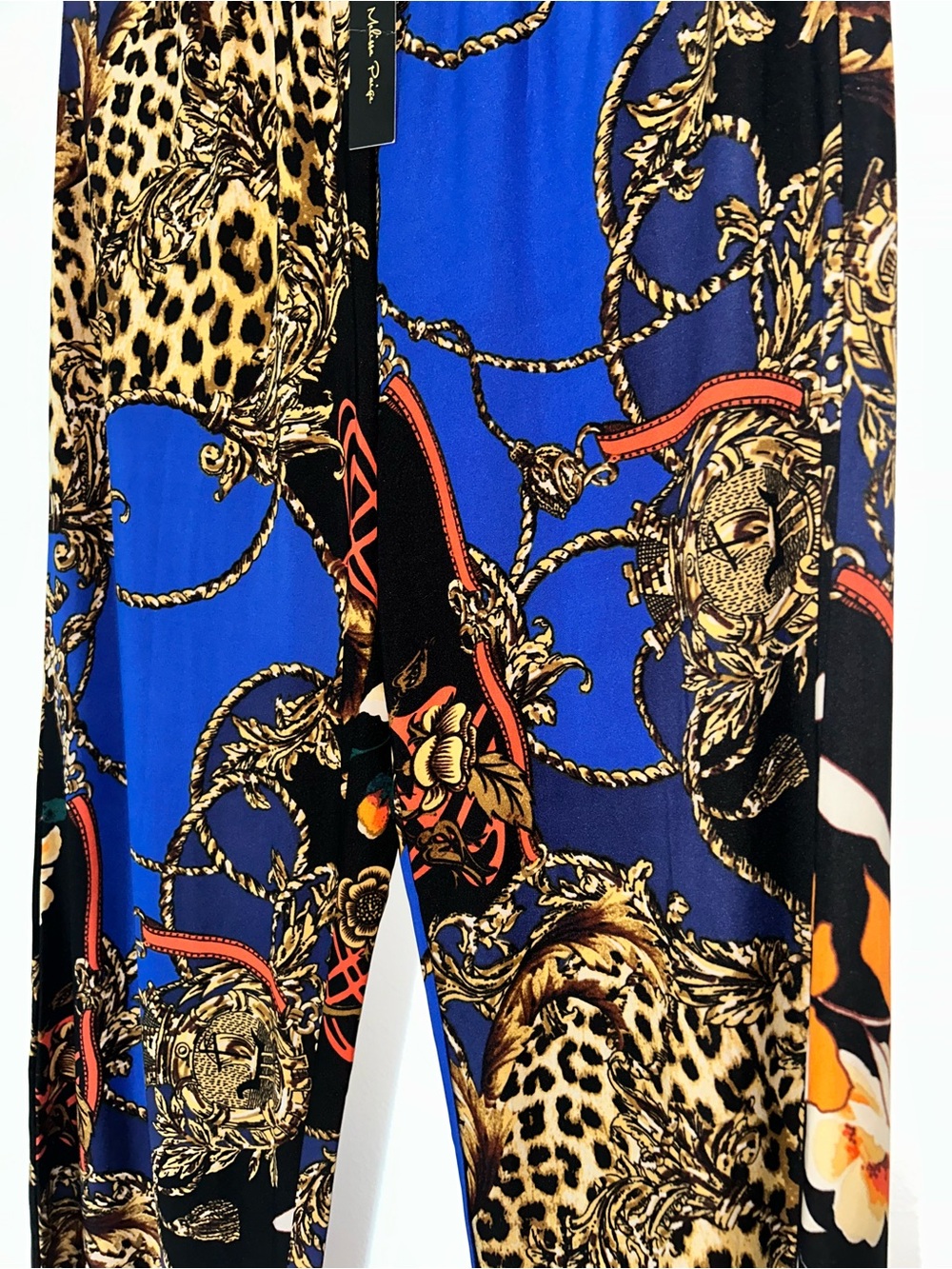 Women’s Blue & Black Printed Pants - Designer Style